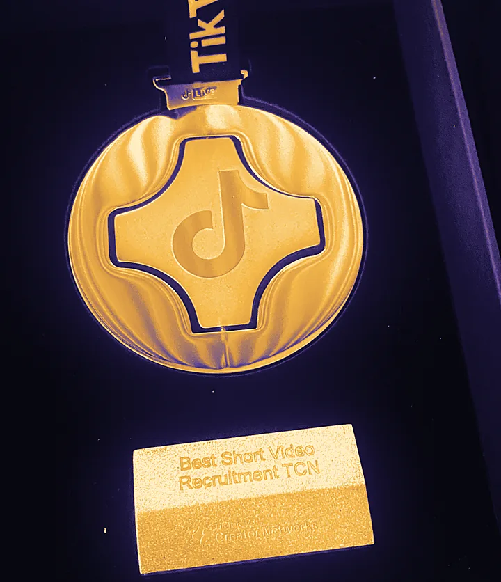 TikTok LIVE medal for Best Short Video Recruitment TCN